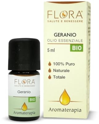 Flora Olio Essenziale di Geranio Bio Codex, 5 ml,