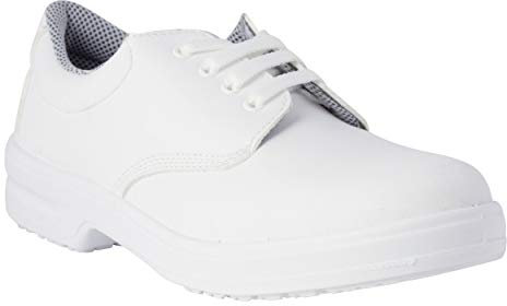 REPOSA Work - Zapatos Sanitarios Mujer y Hombre en Microfibra, Zapatos de Trabajo Enfermería y Cocina, Cerrados con Cordones - Zapatillas Antideslizantes Mujer Antiestáticas, Antishock y Transpirables