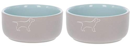 Cajou 2 er Set Keramiknapf für Hunde Dog Spirit - Futternapf und Wassernapf für Hunde (2 x 1000 ml)