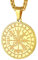 FaithHeart goldener Viking Kompass Anhänger Wikinger Vegvisir Armulett Herren skandinavischer Schmuck für Kinder und Jugendlichen