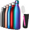 GeeRic Bouteille d'eau en Acier Inoxydable, Bouteille d'eau en Métal à Double Paroi Isolée sous Vide 12 Heures Chaudes et 24 Heures Boissons Froides Bouteilles 750Ml/17 Violet