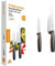 Fiskars Set di coltelli da cucina, 2 pezzi, Functional Form, Inclusi Coltello da cucina (grande), Coltello per verdura, Acciaio inox giapponese/Plastica, 1057557