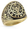 Paula & Fritz® Ring Herren US Army 316L Chirurgenstahl Größe 59 (18,8) Gold-schwarz Herren-Ring Partnerring Ehering Siegelring Damenring Motiv-Ring