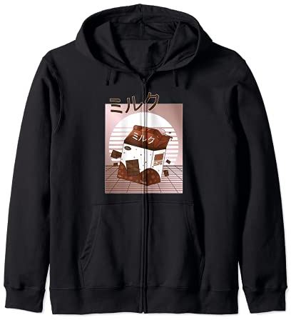 Kawaii Chocolate Milk Shake japonais Vaporwave Aesthetic Sweat à Capuche