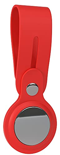 EAZY CASE - Anhänger für AirTag Schlüsselanhänger Hülle Silikon Rot AirTags Schutzhülle Air Tracker Schlüsselanhänger Kratzfest Silikon Loop Silikonhülle Case Air Tag Anhänger für Katze, Hund, Kind