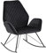 möbelando Schaukelstuhl Schwarz 73x94x84 cm Design Relaxsessel Samt/Metall | Schwingsessel mit Gestell | Polster Relaxstuhl Schaukelsessel | Moderner Schwingstuhl Sessel