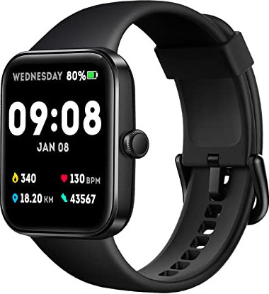 ADROITLARK Smart Watch for Men 5ATM Waterproof Pedometer Watch for Women1.69 HD Touch Screen Fitness Tracker with Heart Rate Sleep Monitor Step Counter Smartwatch for iPhone/Android(Black)