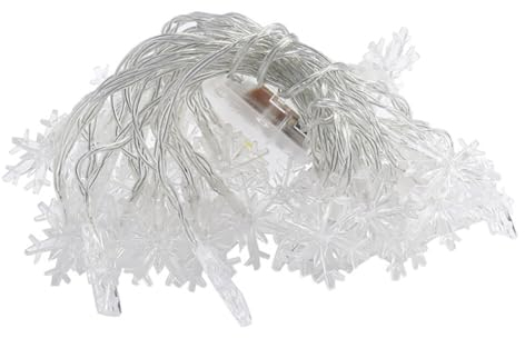 Uposao Schneeflocke Lichterketten, 6M 40LEDs Batteriebetriebene Lichterketten wasserdichte Led Weihnachtsdekorationen für Innenausstattung Außenbereich Schlafzimmer Hochzeit Weihnachten Party,Bunt