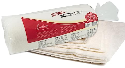 Sew Easy Quilting Batting Wadding 80% Cotton 20% Polyester Washable Crib Size 114.3 x 152.4cm 45 x 60”