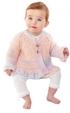 King Cole Double Knit Baby DK Knitting Pattern Frilled Cardigan Dress & Gilet (6012), 14'' - 22''