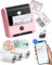M200 Bluetooth Etikettendrucker, Thermo Beschriftungsgerät Selbstklebend, Upgrade 3 Zoll Labeldrucker mit 3 Etikettenrollen für Zuhause, Büro, Kleine Unternehmen, Unterstützung mit Smartphone PC-Rosa