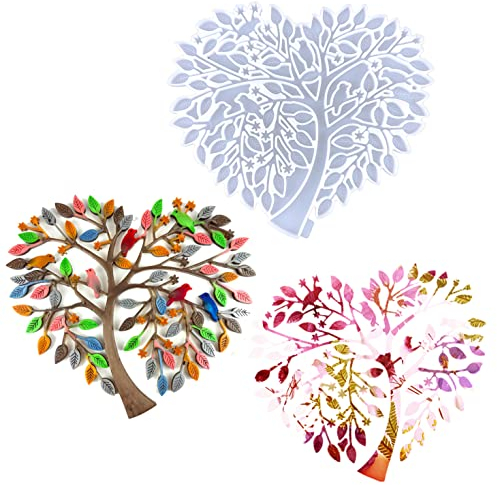 Moule en résine époxy, arbre de vie, moule en résine grand arbre de 27,9 cm, moule en résine à suspendre au mur, accessoire en résine, décoration de la maison..