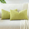 JOTOM 2er Set Cord Kissenbezüge Kissenhülle Dekorative Zierkissen Sofakissen Couchkissen Dekokissen Kissenbezug Deko Kissenhülle für Sofa Wohnzimmer 30x50cm Blassgrün