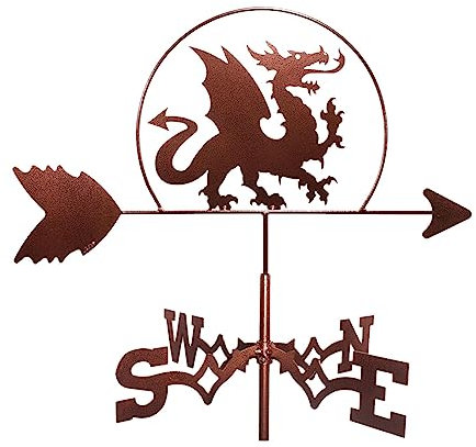 Luzhengyang Wetterfahne, Eiserner Drache, Retro, Gartenstecker, 78,7 cm hoch