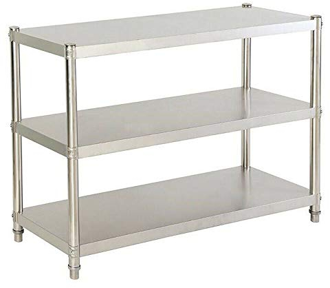 UESUENYENS Schwerlastregal 80x80x40cm,3 Böden Küchenregal Edelstahl Gastro Regal Garagenregal, Werkstattregal oder Lagerregal/Steckregal Metall mit 50kg Tragkraft