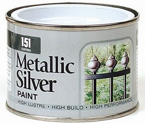 YSAMAX 151 Metallic Silver Paint - Durable Anti-Corrosive Coating for Wood & Metal Interior/Exterior Surfaces (Pack of 1)