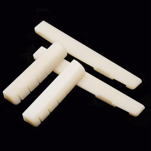 Alnicov Guitar Bridge Saddle, Guitar Nuts, Fit for 74mm Bridge Slot, 43mm Neck Slot,for Acoustic Guitar