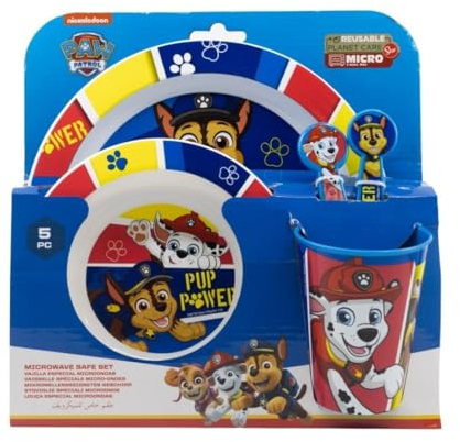 My sweety pop - Kindergeschirr Set - Lunchset - 5-teiliges Set - Teller - Schüssel - Glas - Gabel - Löffel - Paw Patrol - Jungen - Paw Patrol - Blau