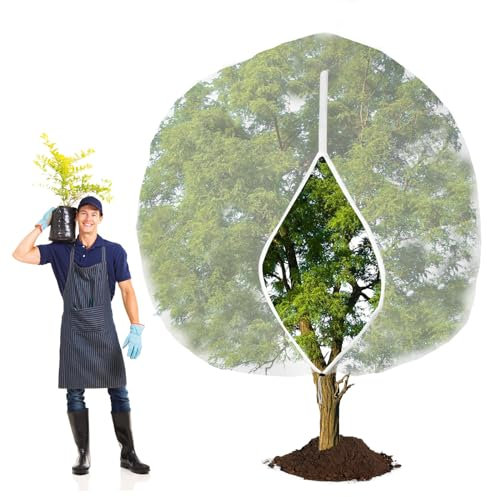 Foyego Großes Obstbaumnetz mit Reißverschluss/Kordelzug, riesiges, wiederverwendbares Gartennetz, Insekten-Vogel-Barriere zum Schutz von Pflanzen, Feigen, Pfirsichen, Äpfeln, Bäumen vor Tieren, 15 x