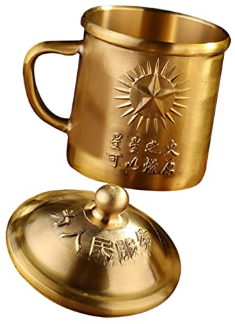 IMIKEYA Tasse à Thé En Laiton Tasses En Cuivre Chope à Biere Verres En Cuivre à Boire Tasse De Café Froid Tasse à Jus Tasses à Café En Métal Incassable Voyage Avec Couverture