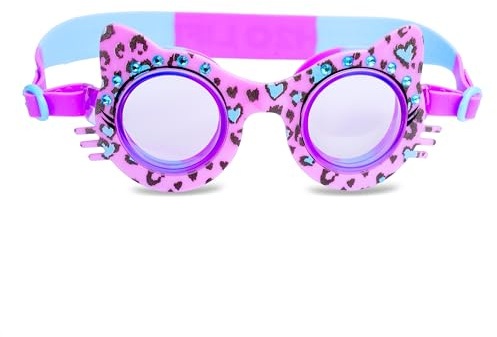 H2O Life Kids Swim Goggles for Girls and Boys Soft Silicone Leakproof Comfortable Swimming Goggle for Children Age 5+, One Size, Purple Cheetah