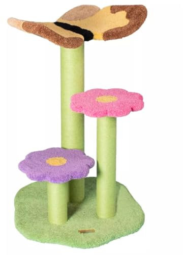 GNbow Árbol for Gatos con Forma de Flor y Mariposa, árbol for Gatos Grandes, Resistente, 20 Libras