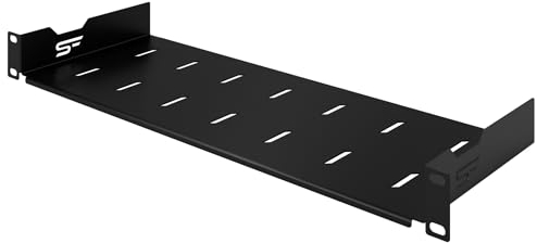 Stalflex Serveur Baie de Brassage 19 Pouces 1U 170mm - Acier Robuste - Racks pour Ordinateur et Serveur - Plateau Cantilever Universel Ventilé pour Montage en Rack Serveur