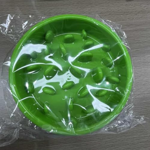 Chstarina Slow Feeder Dog Bowl, Slow Eating Dog Food Bowl 20cm x 5cm, Plastic Slow Feeder Pet Bowl to Slow Down Eating, Anti-Overeating, Healthy Eating Bowl (Green)