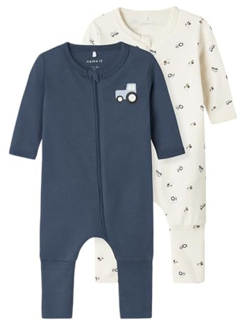 Nbmnightsuit 2P Zip Ff Jet Tractor Noos