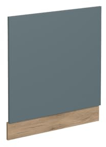 Vicco Frontblende R-Line, Geschirrspüler Fronttür, Blau-Grau/Goldkraft Eiche, 60 cm, AP Eiche
