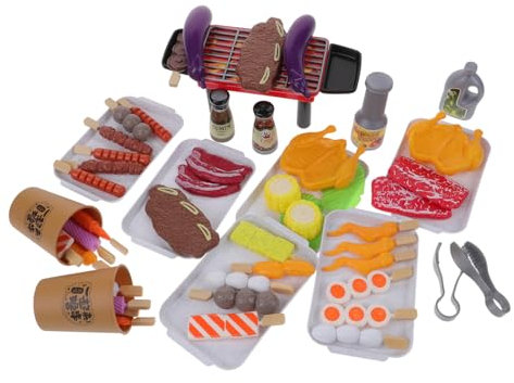 PHENOFICE 1 Set Grillspielzeug Spielhaus Grillspielzeug Kinderspielhaus Spielzeug Kindergrill Küche Rollenspielspielzeug Grillspielküche Spielzeug Simuliertes Küchenspielzeug