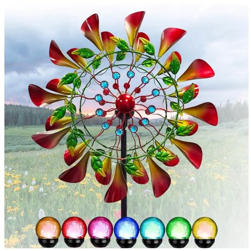 MeLtor Solar WindmüHle Garten 210 cm WindmüHle XXL FüR Terrasse Und Garten