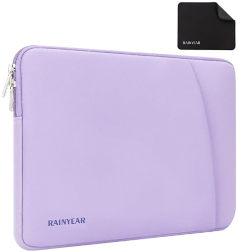RAINYEAR 15,6 Zoll Laptop Hülle Schutzhülle Kompatibel mit 15,6 Zoll Chromebook Notebook Ultrabook, 16 Zoll Ultra Slim Lünette Laptop Flauschiges Futter gepolsterte tragbare Computertasche, Lila
