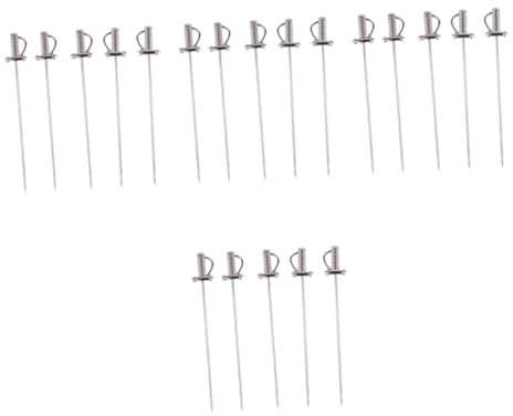 CONGARTENO 20piezas Tenedores De Acero Inoxidable para Frutas Diseño Forma De Espada Utensilios Elegantes para Fiestas Eventos y Uso Bar
