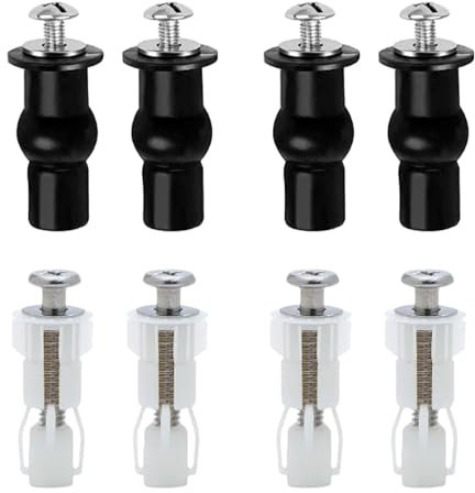 8 Stück WC Sitz Befestigung - Toilettensitz Befestigung,Universal WC Sitz Ersatzteile,Gummi und Nylon WC Befestigungsset,Toilettendeckel Befestigung Zubehör,Deckel Schrauben für Toilette Top Montage