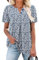 KISSMODA Womens Short Sleeve Tunic Tops Summer V Neck Shirts Ladies Trendy Pleated Blouses for Leggings Deco Button Clothes
