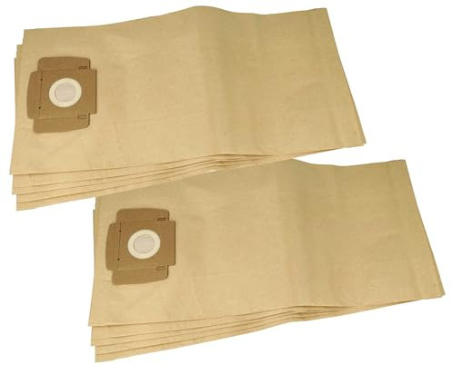 vhbw 10x Staubbeutel kompatibel mit Taski Aero 8 Plus, Aero 15, Aero 15 Plus, Aero 8 Staubsauger - Filterpapier, 51cm x 24cm braun