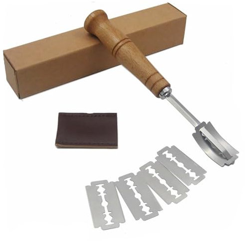 Yuannee Cuchillo de Panadero,Herramienta de Corte de Pan Masa Cuchillo de Pan con 5 Cuchillas de Afeitar de Repuesto para DIY Pan Masa Hornear Cocina Bricolaje