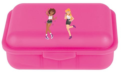 Emil Brotdose Schule Arbeit Kinder Junge & Mädchen Snackbox auch für Erwachsene Lunchbox mit Trennfach verstellbar BPA Frei (Popstars)