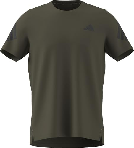 adidas Men's ADI365 Running Climacool Iconic T-Shirt, Olive strata, XL