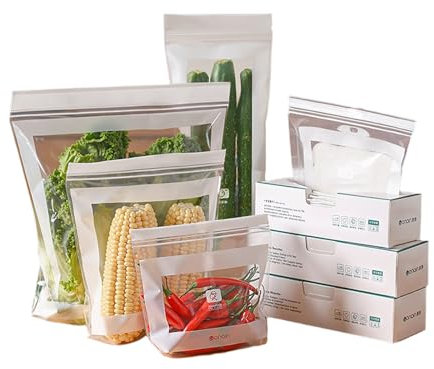 Food Storage Bags, Freezer Bags, Meal Prep Ziploc, With Leakproof And Airtight Seal, Safe And Food-Grade Material, 85pcs, For Meat, Fruits, Veggies, Marinate