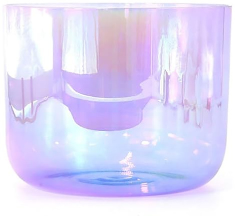 IEOWY 6 Cosmic Light Klangschale, Alchemy Clear Quartz Crystal Sound Bowl mit kostenlosem Schlägel und O-Ring, für Klangheilung und Meditation, Gebet, Stressabbau, Lila (Größe: 432 Hz)