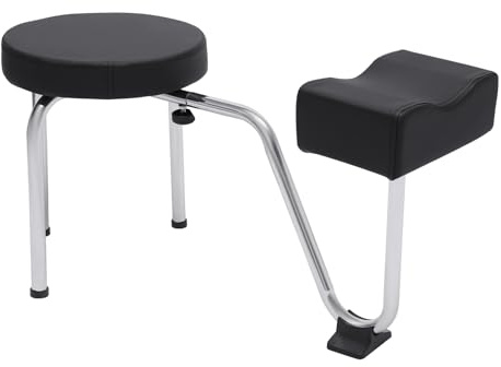 Pediküre Hocker, Fußpflege Stuhl 2 in 1 Pediküre Hocker Stuhl Tattoo Fußhocker , 0-20 cm Verstellbare Beinauflage, SPA Tattoo Stuhl für Nail Tech Spa Beauty Salon Studio Equipment Supplies (Schwarz)