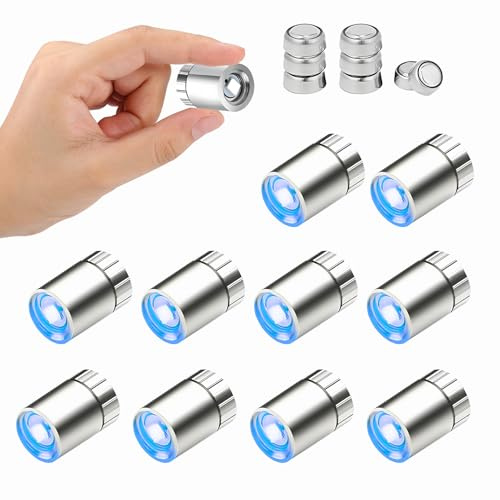 10 Stück Mini LED Lichter für Puppenhaus, Blaue Kleine Led Lichter | Minilichter mit Batterie & Klebepunkte, Puppenhaus Licht, Miniatur Lampe, für Miniatur Modelle, Ballon, DIY Dekoration