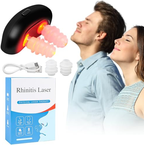 Rotlicht Nasaltherapiegerät, Infrarot-Rhinitis-Gerät, Nasenberuhigungsgerät Linderung der Rhinitis-Symptome für verstopfte Nase, Verstopfter Nase,Nasenjucken,Sinusitis (Tiefschwarz)