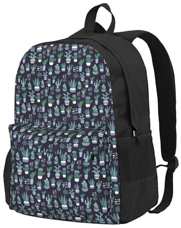 FBGHHTY Rucksack für Erwachsene, Kaktus-Sukkulenten-Druck, wasserabweisend, leicht, Wandern, Reisen, Outdoor, Wochenendausflüge
