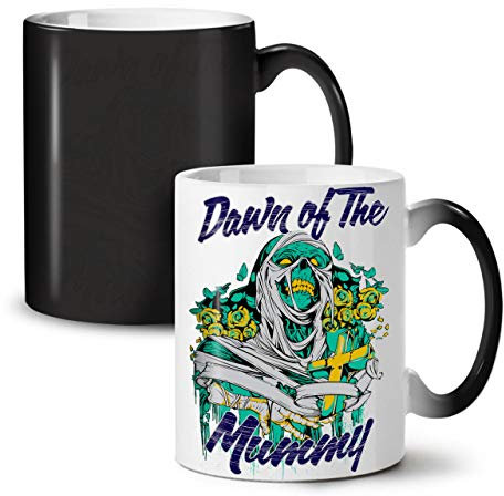 Wellcoda Dawn Of Mummy Dead Color Changing Mug, Beast Cup - Large, Easy-Grip Handle, Heat Activated, Ideal for Coffee & Tea Drinkers, Made