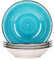 vancasso Serie Bella Platos de Sopa 4 Piezas 700ML Juego de Platos Hondos de Gres, Vajillas Esmaltada Retro, Azul