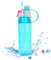 Protable Sports Spray Water Bottle with Straw and Handle Leakproof Water Bottle Mist Plastic Cooling Drink Bottle for Cycling, Driving, Climbing