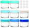 Youngever Lot de 8 boîtes de conservation en verre de 120 ml pour aliments pour bébé avec couvercles hermétiques, 8 couleurs côtières
